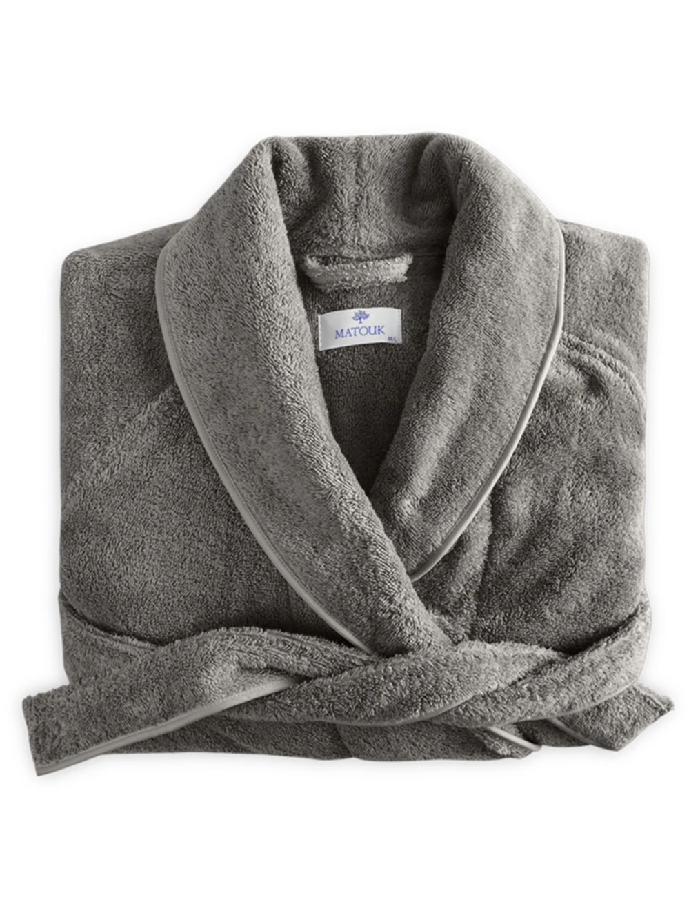 NWT Matouk Cairo Robe Medium Large in Smoke Gray
